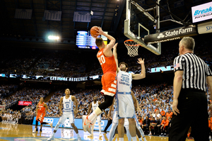 Syracuse's lone bright spot, Tyler Lydon, could not carry SU past the ninth-ranked Tar Heels on Monday night in Chapel Hill. 