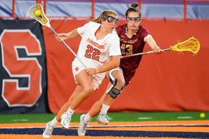 Megan Carney struggled in Syracuse's first game of the season, but the Orange held on for a three-goal win. 